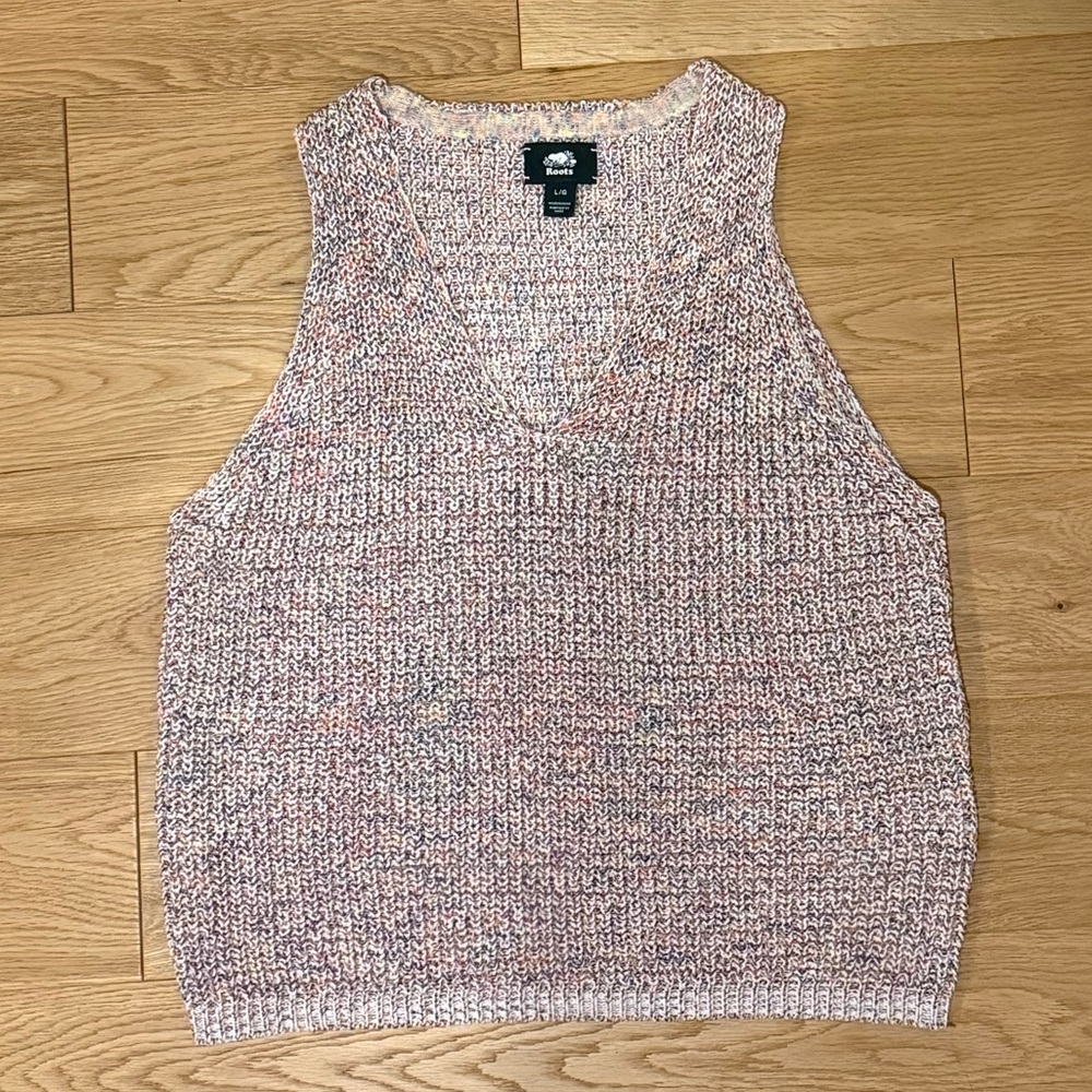 Roots Pink Heather V-Neck Knit Tank